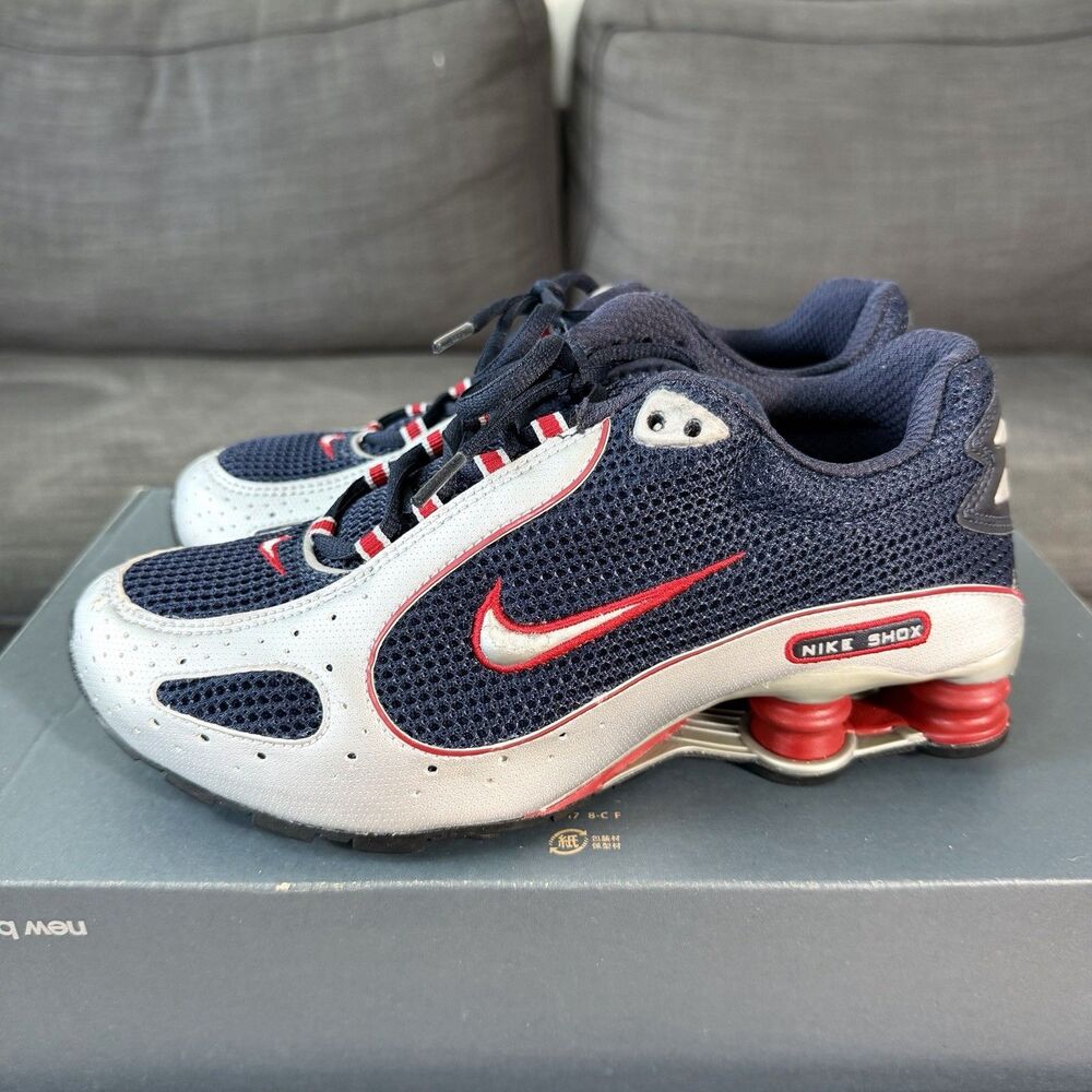 Nike Shox Turbo 8 Dark Obsidian Blue Red Athletic Shoes 2004 Women's Size 8